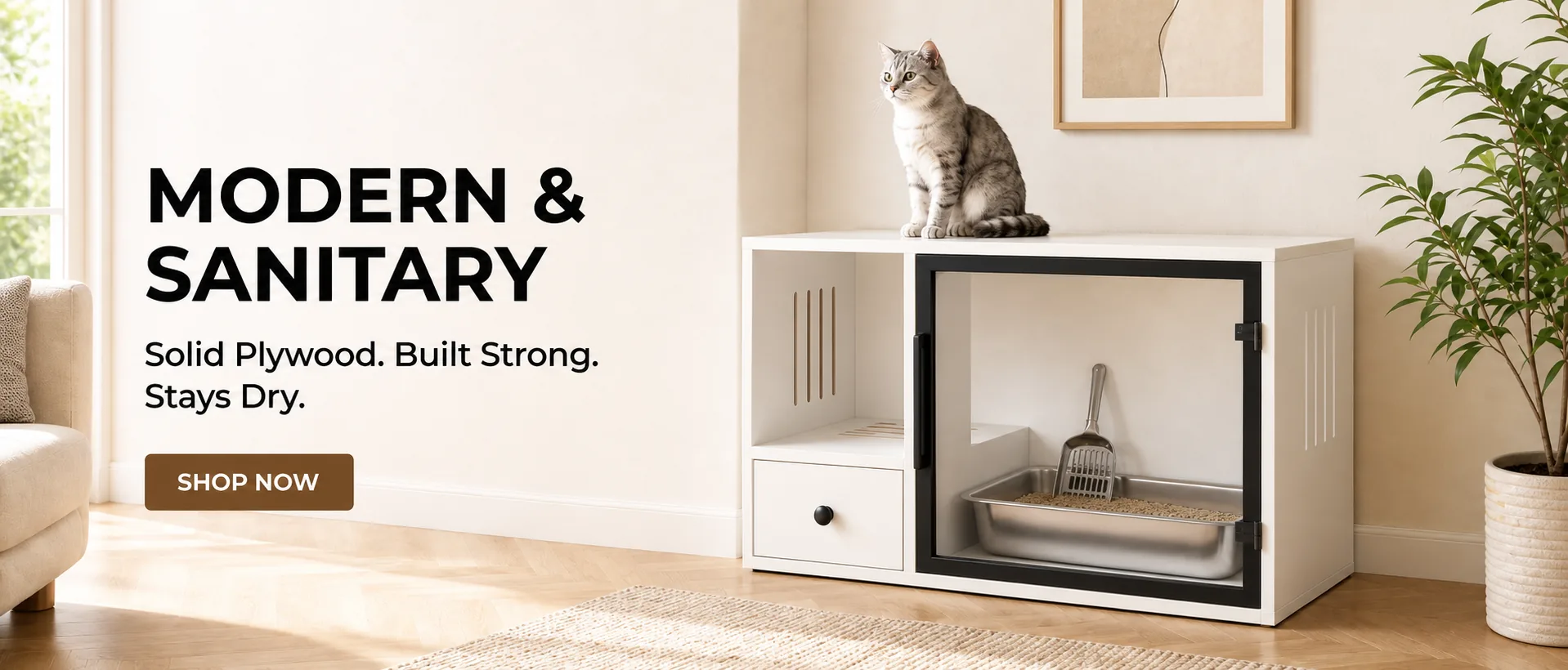 Yunlen glass-front litter cabinet