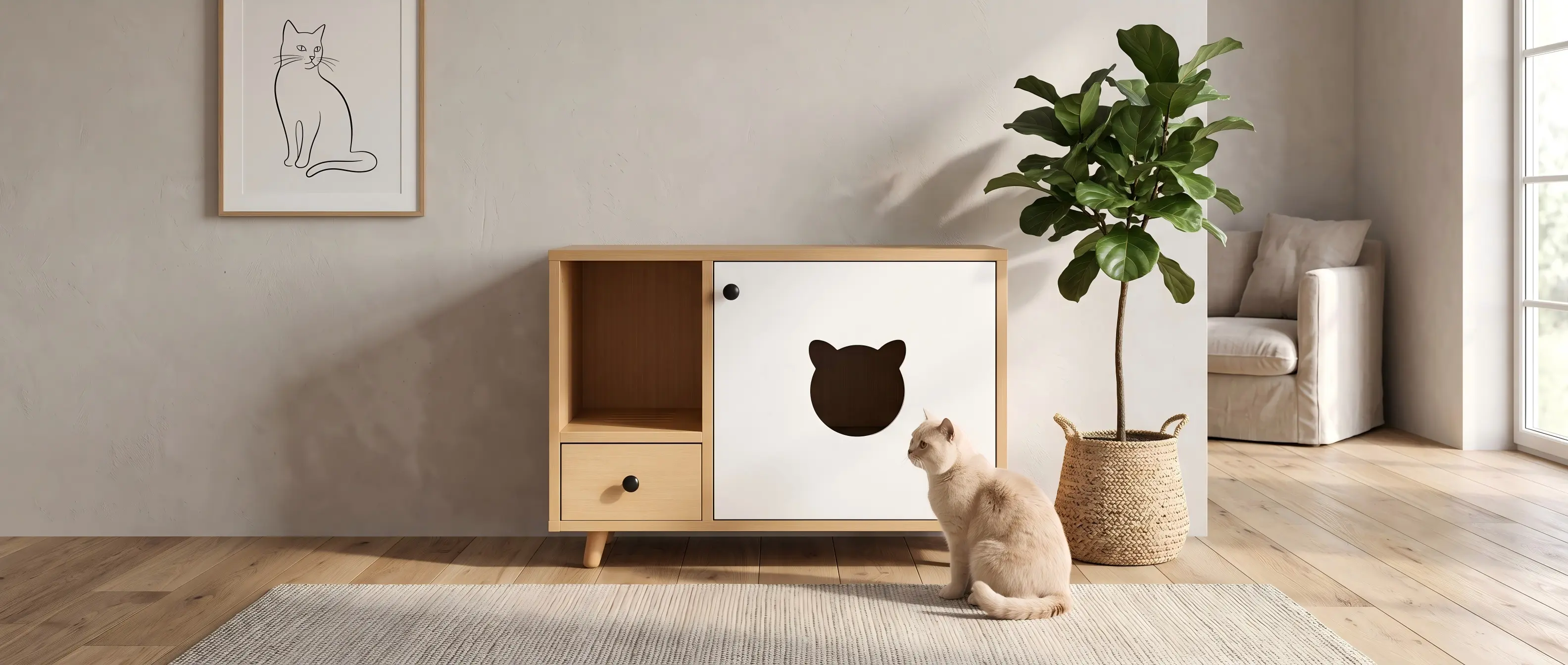 Yunlen side-entry litter cabinet